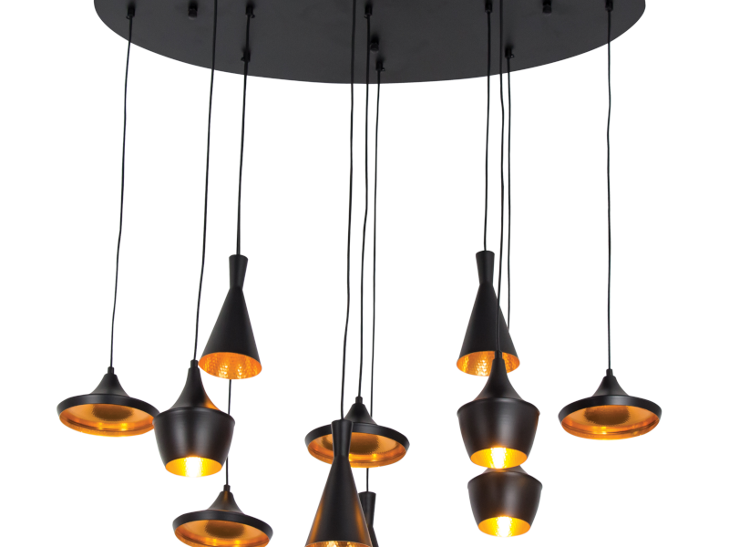 Metal Chandelier Black And Gold