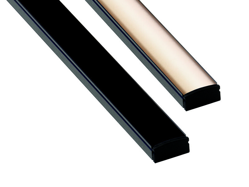 Aluminium Profile 2 Meter Black Surface Mount With Cover