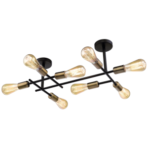 8Light Ceiling fitting - Brass and Black