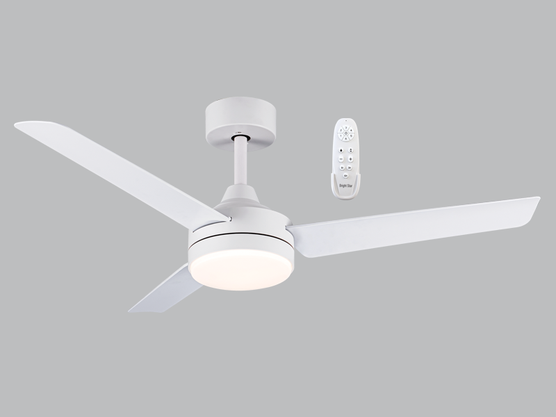 3 Blade White Fan - With Light