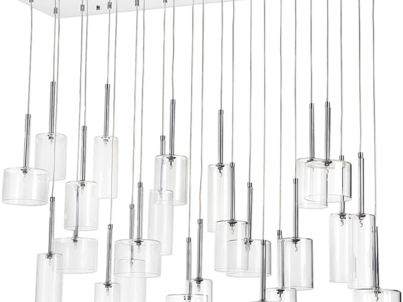 Rectangular Glass Cluster 24 Light G4 Bi-Pin
