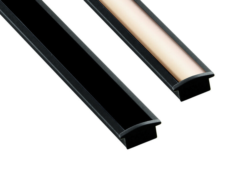 Aluminium Profile 2 Meter Black Recessed With Cover