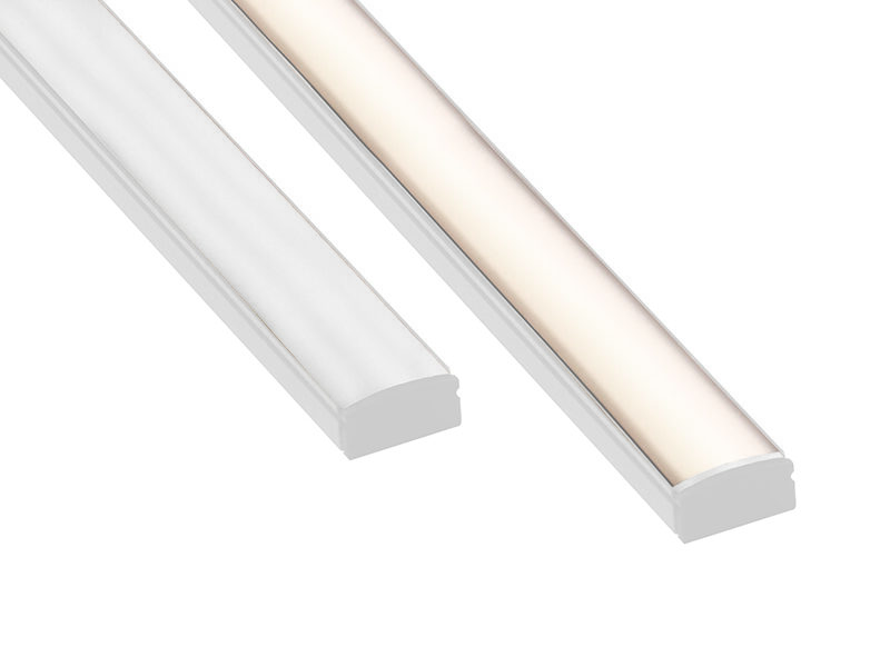 Aluminium Profile 2 Meter White Surface Mount With Cover