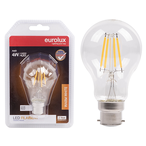B22 A60 LED 4w Lamp Warm White