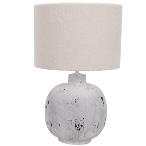 Table lamp grey stone with Cream shade