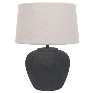 Table lamp black ceramic base with Cream shade