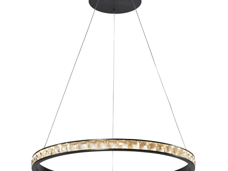 Single Ring Crystal Pendant - 76cm