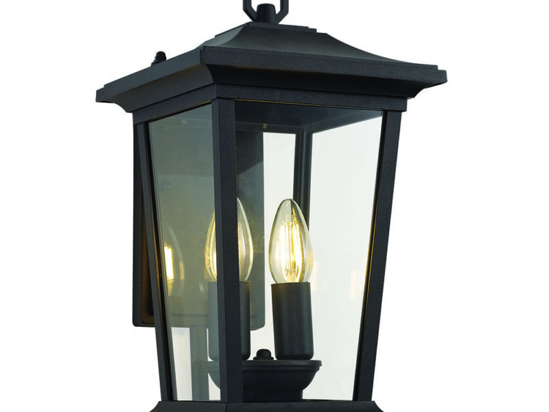Outdoor Lantern Black and Glass