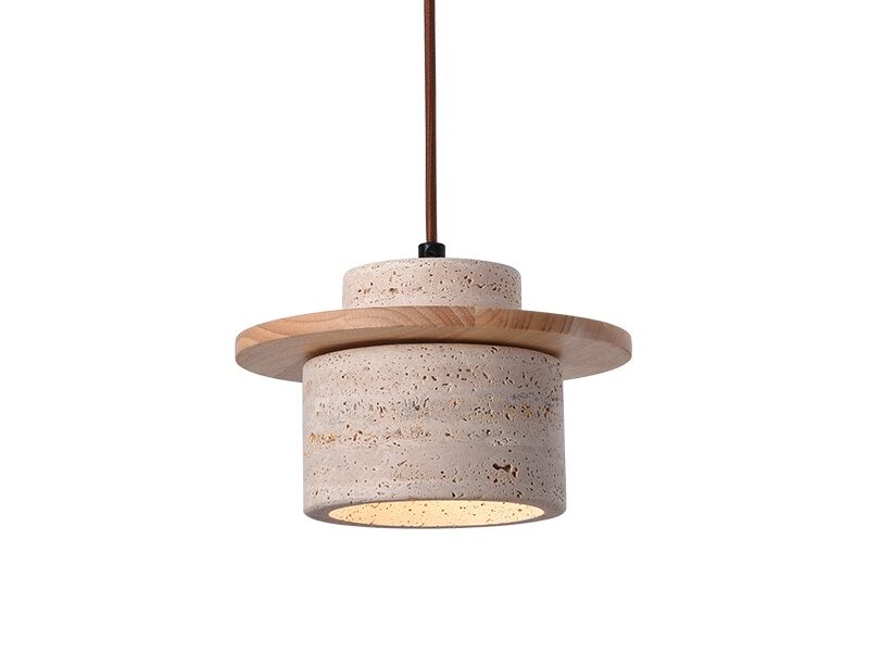 Seattle Tavertine Marble/Oak Pendant