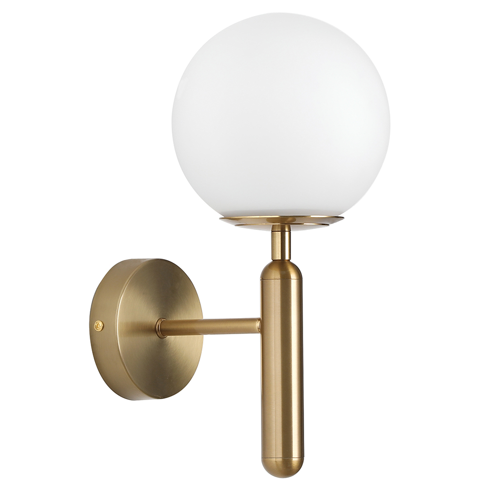 White And Gold Stem Wall Light
